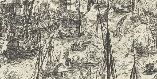 An illustration from Eloges et discours sur la triomphante reception du roy en sa ville de Paris, apres la reduction de la Rochelle : accompagnez des figures, tant des arcs de triomphe que des autres preparatifs, 1629, leaf 51