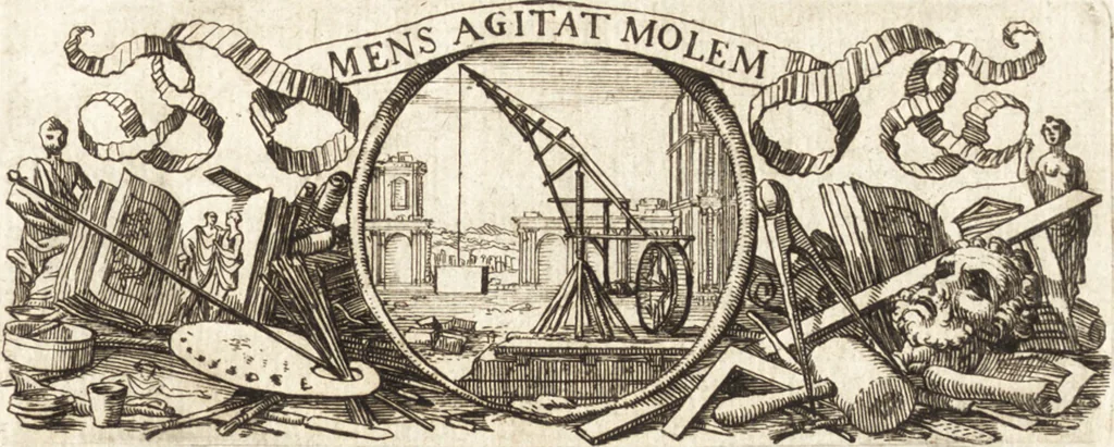 An illustration from Entretiens sur les vies et sur les ouvrages des plus excellens peintres anciens et modernes, 1666, leaf 6