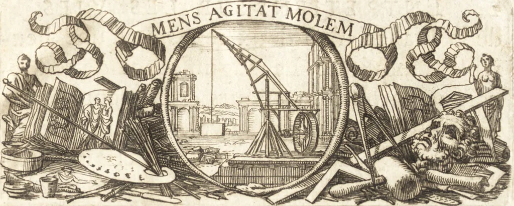 An illustration from Entretiens sur les vies et sur les ouvrages des plus excellens peintres anciens et modernes, 1666, leaf 6