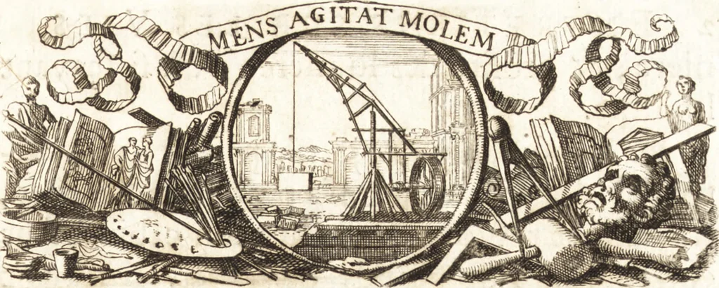 An illustration from Entretiens sur les vies et sur les ouvrages des plus excellens peintres anciens et modernes, 1666, leaf 8