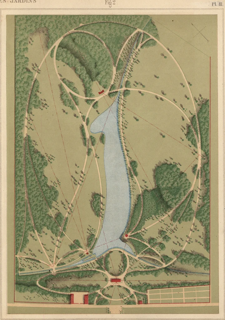 An illustration from Etude sur l'architecture des jardins, 1875, leaf 112