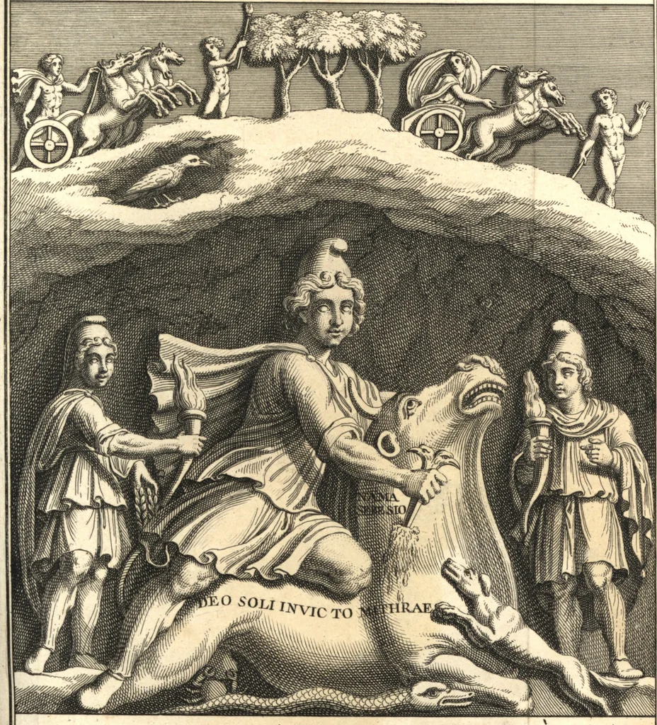 An illustration from Explication de divers monumens singuliers, qui ont rapport a la religion des plus anciens peuples : avec l'examen de la derniere edition des ouvrages de S. Jerôme, & un traité sur l'astrologie judiciaire : ouvrage enrichi de figures en taille-douce, 1739, leaf 314