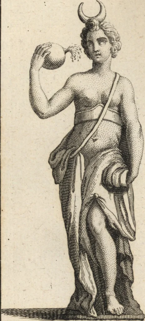 An illustration from Explication de divers monumens singuliers, qui ont rapport a la religion des plus anciens peuples : avec l'examen de la derniere edition des ouvrages de S. Jerôme, & un traité sur l'astrologie judiciaire : ouvrage enrichi de figures en taille-douce, 1739, leaf 411
