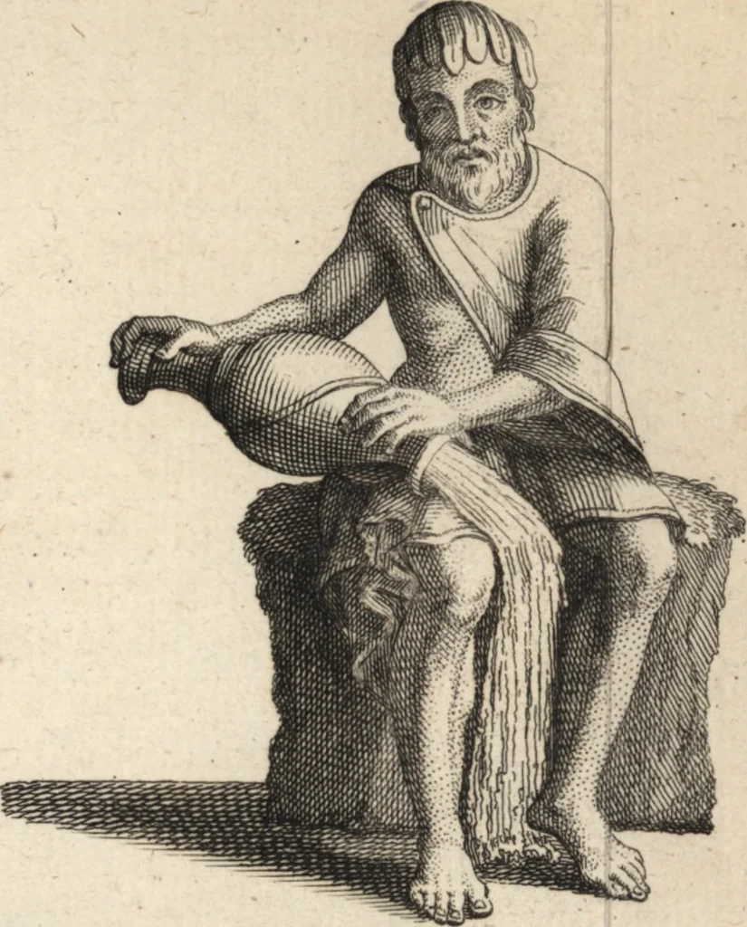 An illustration from Explication de divers monumens singuliers, qui ont rapport a la religion des plus anciens peuples : avec l'examen de la derniere edition des ouvrages de S. Jerôme, & un traité sur l'astrologie judiciaire : ouvrage enrichi de figures en taille-douce, 1739, leaf 411