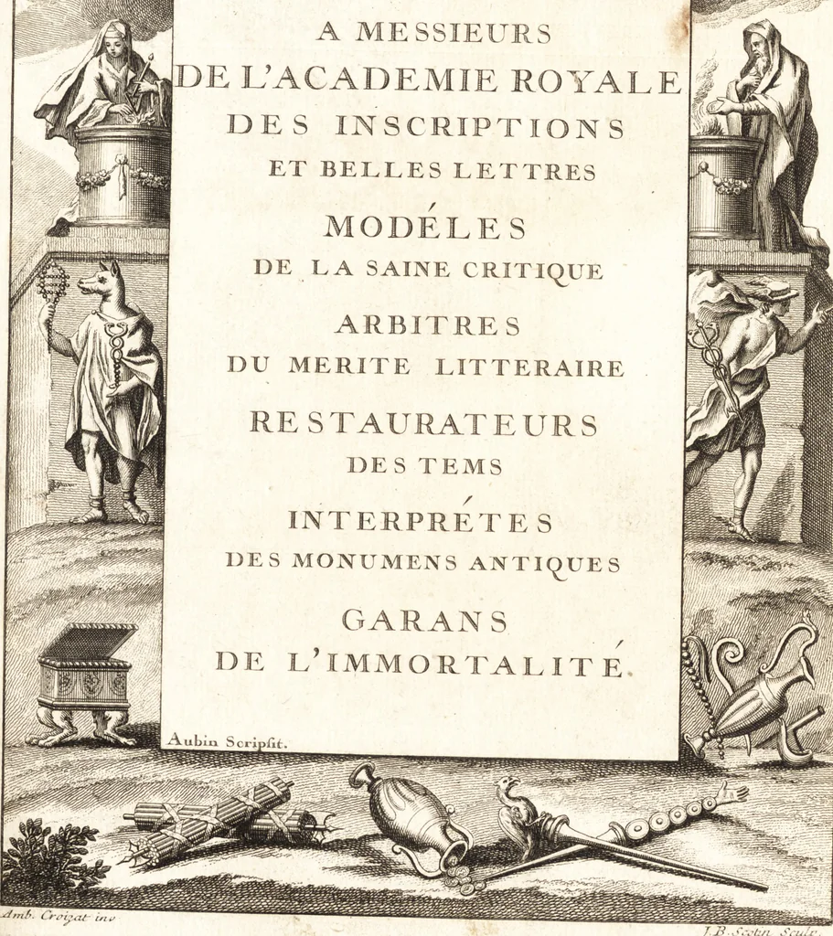 An illustration from Explication de divers monumens singuliers, qui ont rapport a la religion des plus anciens peuples : avec l'examen de la derniere edition des ouvrages de S. Jerôme, & un traité sur l'astrologie judiciaire : ouvrage enrichi de figures en taille-douce, 1739, leaf 6