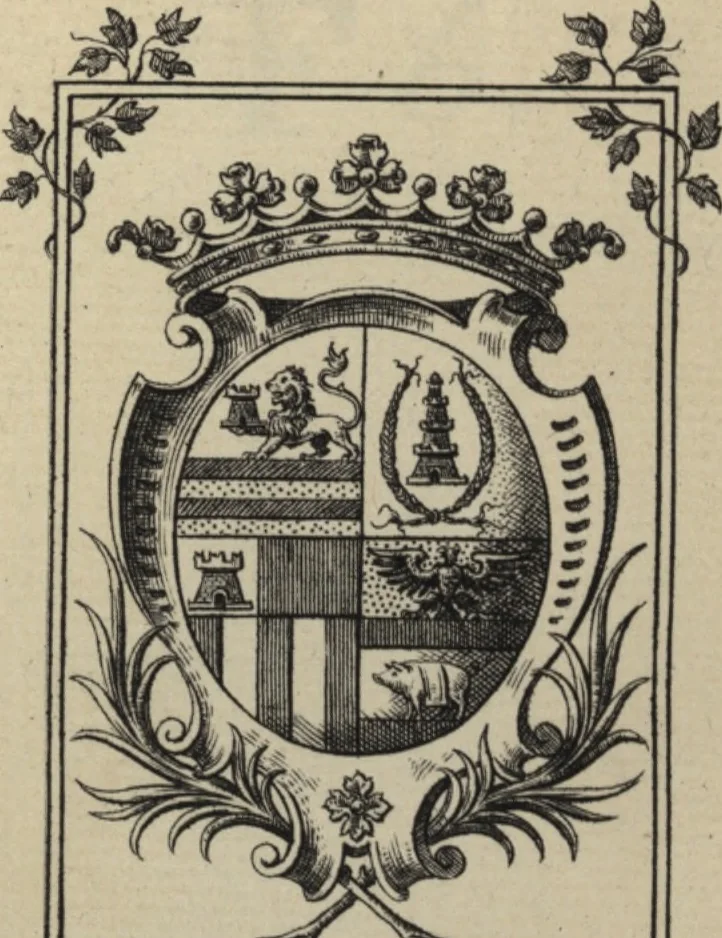 An illustration from Le finezze de pennelli italiani, ammirate e studiate da Girupeno sotta la scorta e disciplina del genio di Raffaello d'Vrbino : con vna curiosa ed' attentissima osseruatione di tutto ciò che facilmente possa riuscire d'vtile e di diletto à chi desidera rendersi perfetto nella teorica e practica della nobil'arte della pittura, 1674, leaf 1