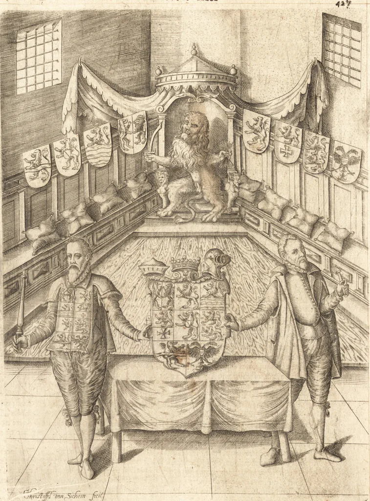 An illustration from La grande chronique ancienne et moderne de Hollande, Zelande, VVest-Frise, Vtrecht, Frise, Overyssel & Groeningen, jusques à la fin de l'an 1600, 1601, leaf 447