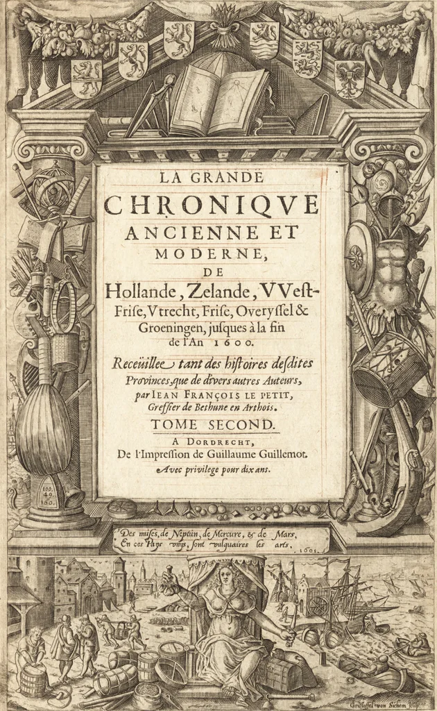 An illustration from La grande chronique ancienne et moderne de Hollande, Zelande, VVest-Frise, Vtrecht, Frise, Overyssel & Groeningen, jusques à la fin de l'an 1600, 1601, leaf 5