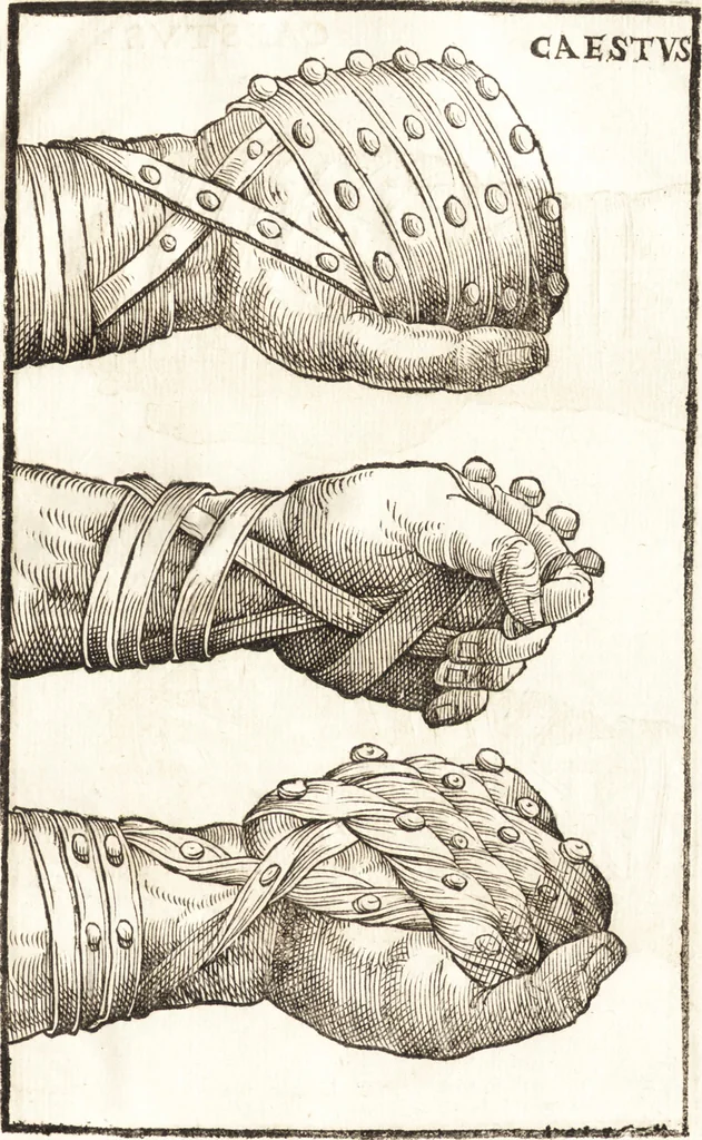 An illustration from Hieronymi Mercurialis Foroliviensis De arte gymnastica libri sex : in quibus exercitationum omnium vetustarum genera, loca, modi, facultates, & quidquid denique ad corporis humani exercitationes pertinet diligenter explicatur, 1672, leaf 174