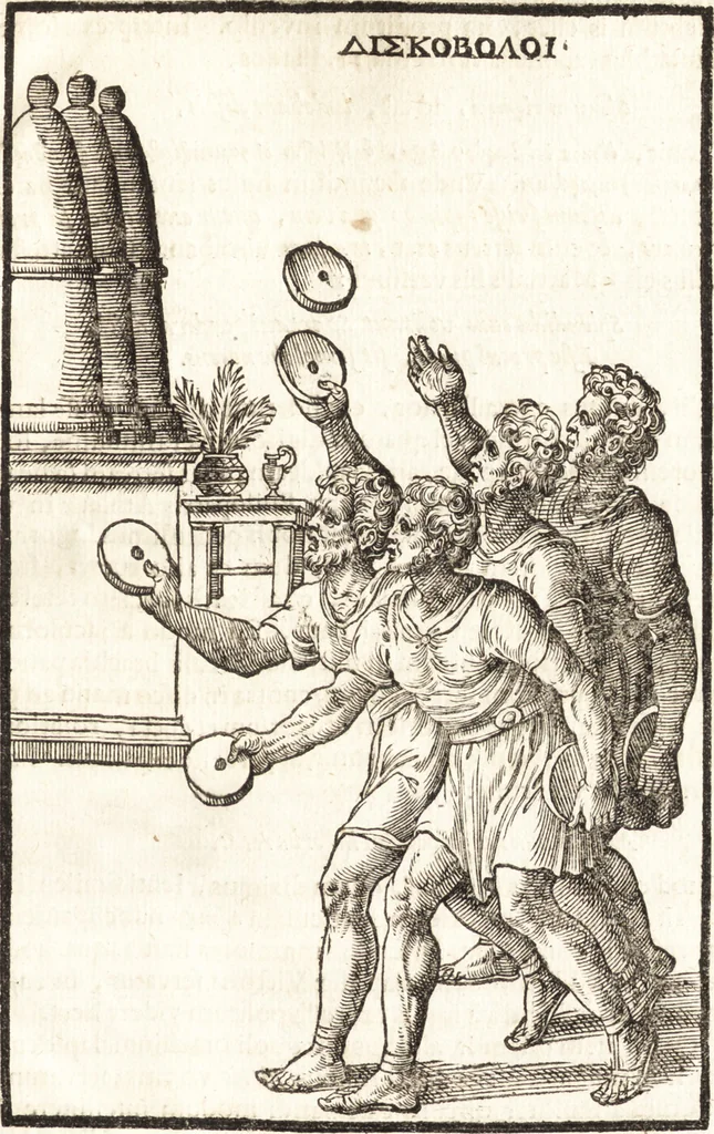 An illustration from Hieronymi Mercurialis Foroliviensis De arte gymnastica libri sex : in quibus exercitationum omnium vetustarum genera, loca, modi, facultates, & quidquid denique ad corporis humani exercitationes pertinet diligenter explicatur, 1672, leaf 186