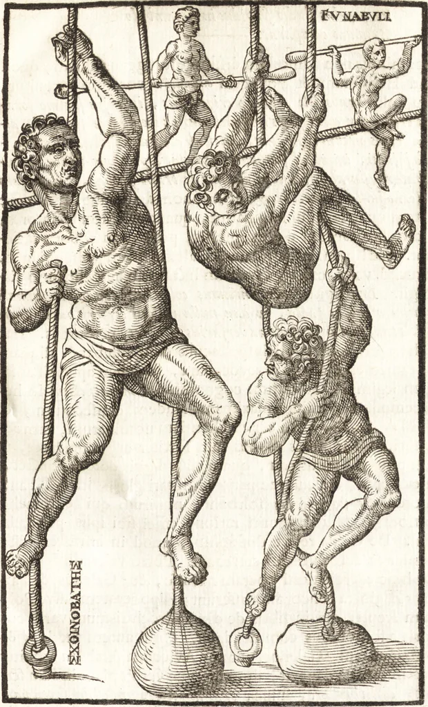 An illustration from Hieronymi Mercurialis Foroliviensis De arte gymnastica libri sex : in quibus exercitationum omnium vetustarum genera, loca, modi, facultates, & quidquid denique ad corporis humani exercitationes pertinet diligenter explicatur, 1672, leaf 226