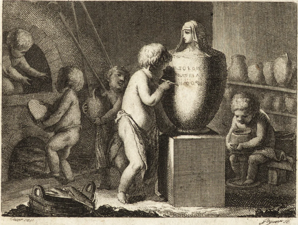 An illustration from Histoire de l'art de l'antiquité, 1781, leaf 8