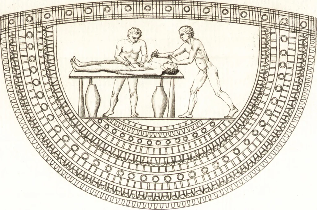 An illustration from Histoire de l'art chez les anciens, 1793, leaf 172