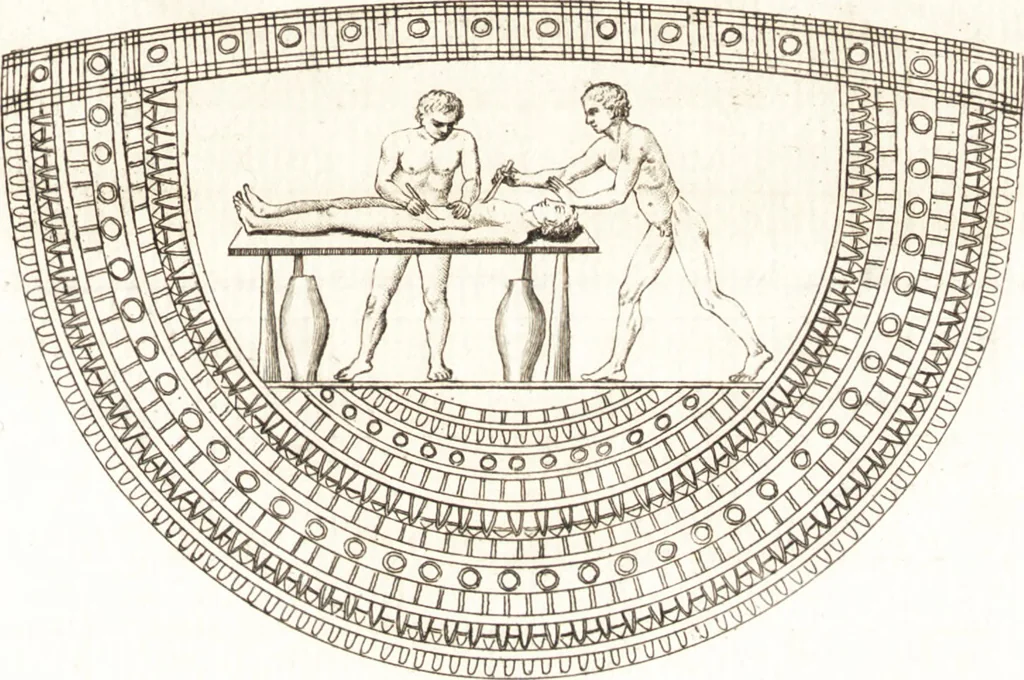 An illustration from Histoire de l'art chez les anciens, 1793, leaf 182