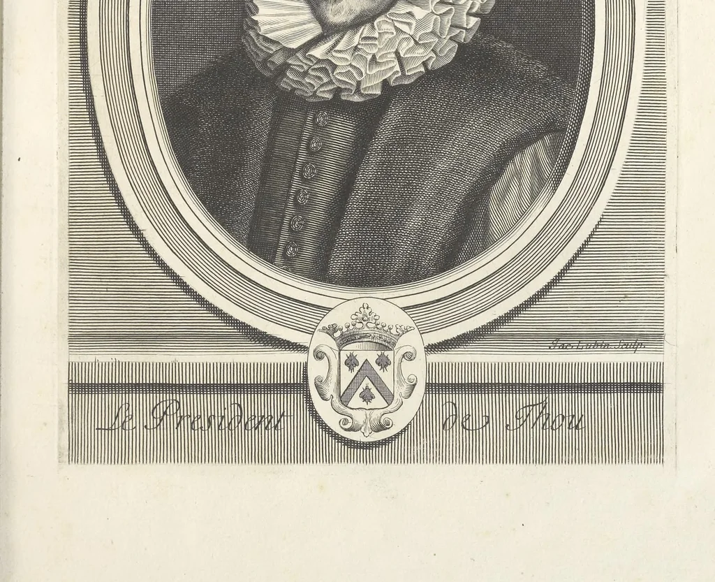 An illustration from Les hommes illustres qui ont paru en France pendant ce siecle : avec leurs portraits au naturel, 1696, leaf 100