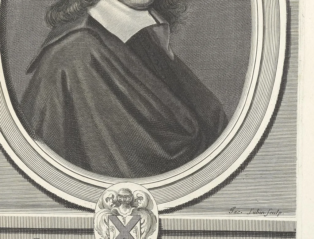 An illustration from Les hommes illustres qui ont paru en France pendant ce siecle : avec leurs portraits au naturel, 1696, leaf 136