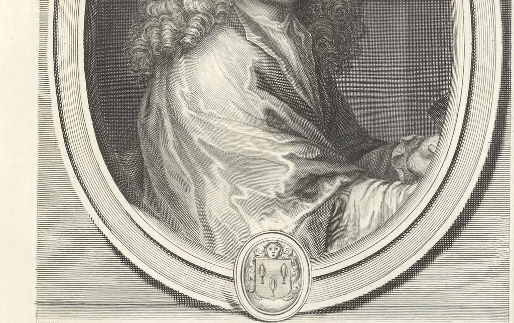 An illustration from Les hommes illustres qui ont paru en France pendant ce siecle : avec leurs portraits au naturel, 1696, leaf 176