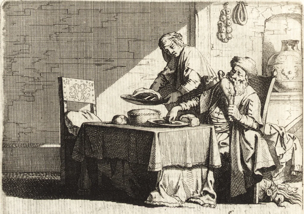 An illustration from Ian vander Veens Zinne-beelden, oft, Adams appel : verciert met seer aerdige const-plaeten : mitsgaders syne oude ende nieuwe ongemeene Bruydt-lofs, ende Zege-zangen, 1642, leaf 103