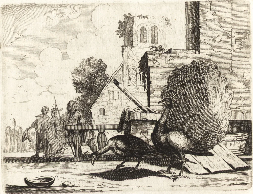 An illustration from Ian vander Veens Zinne-beelden, oft, Adams appel : verciert met seer aerdige const-plaeten : mitsgaders syne oude ende nieuwe ongemeene Bruydt-lofs, ende Zege-zangen, 1642, leaf 121
