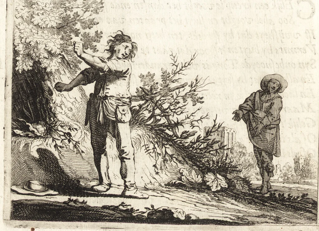 An illustration from Ian vander Veens Zinne-beelden, oft, Adams appel : verciert met seer aerdige const-plaeten : mitsgaders syne oude ende nieuwe ongemeene Bruydt-lofs, ende Zege-zangen, 1642, leaf 139