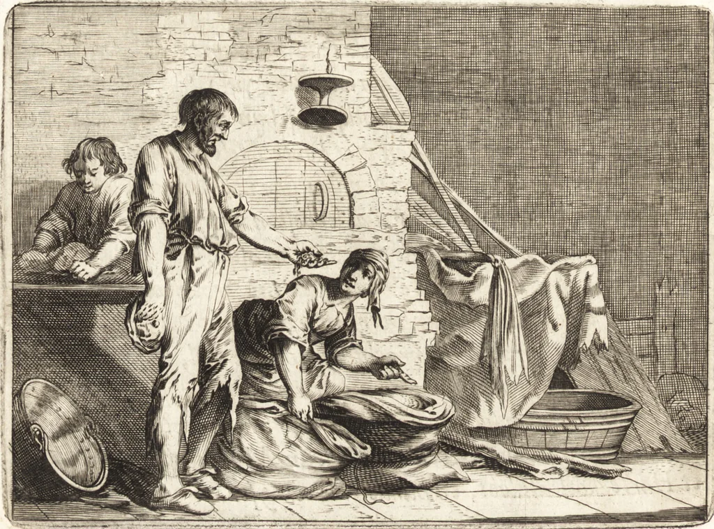 An illustration from Ian vander Veens Zinne-beelden, oft, Adams appel : verciert met seer aerdige const-plaeten : mitsgaders syne oude ende nieuwe ongemeene Bruydt-lofs, ende Zege-zangen, 1642, leaf 181