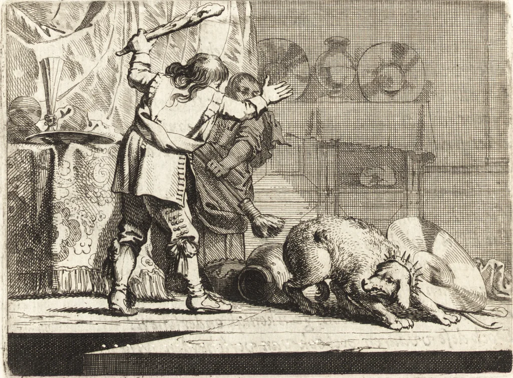An illustration from Ian vander Veens Zinne-beelden, oft, Adams appel : verciert met seer aerdige const-plaeten : mitsgaders syne oude ende nieuwe ongemeene Bruydt-lofs, ende Zege-zangen, 1642, leaf 193