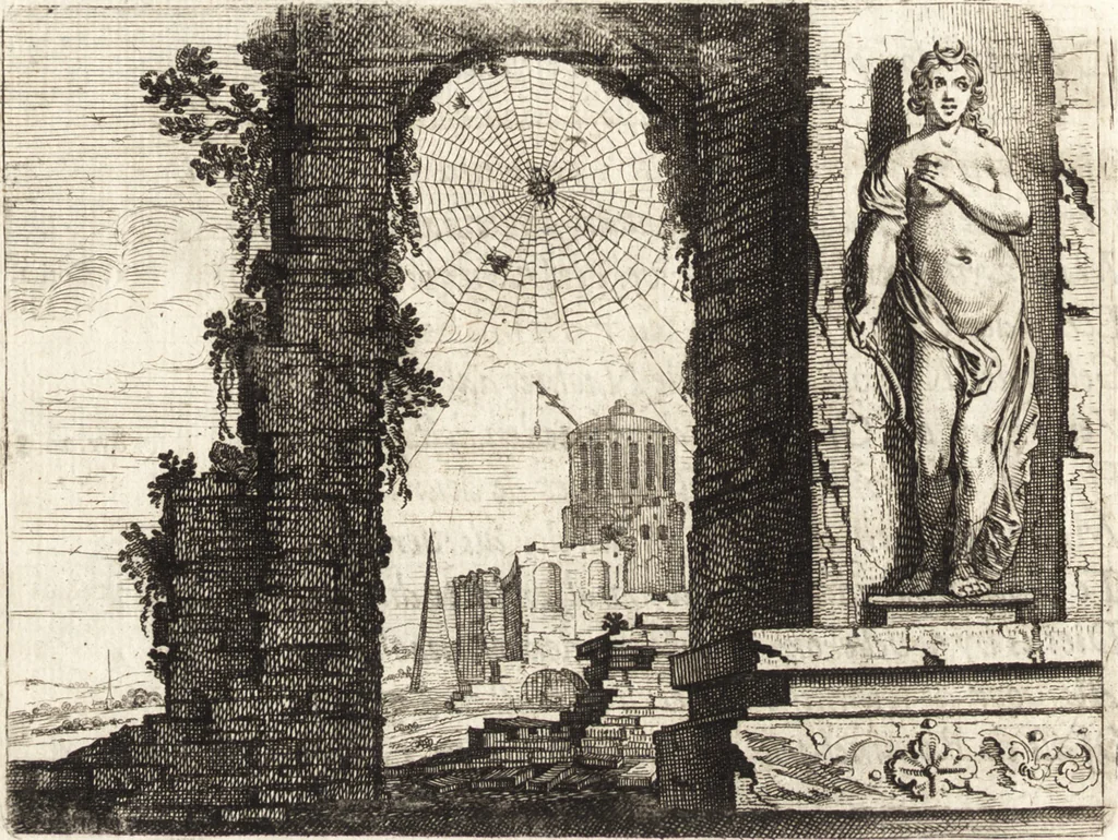 An illustration from Ian vander Veens Zinne-beelden, oft, Adams appel : verciert met seer aerdige const-plaeten : mitsgaders syne oude ende nieuwe ongemeene Bruydt-lofs, ende Zege-zangen, 1642, leaf 255
