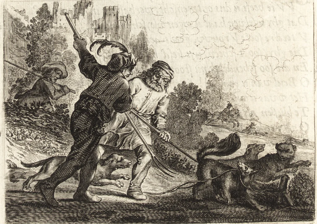 An illustration from Ian vander Veens Zinne-beelden, oft, Adams appel : verciert met seer aerdige const-plaeten : mitsgaders syne oude ende nieuwe ongemeene Bruydt-lofs, ende Zege-zangen, 1642, leaf 261