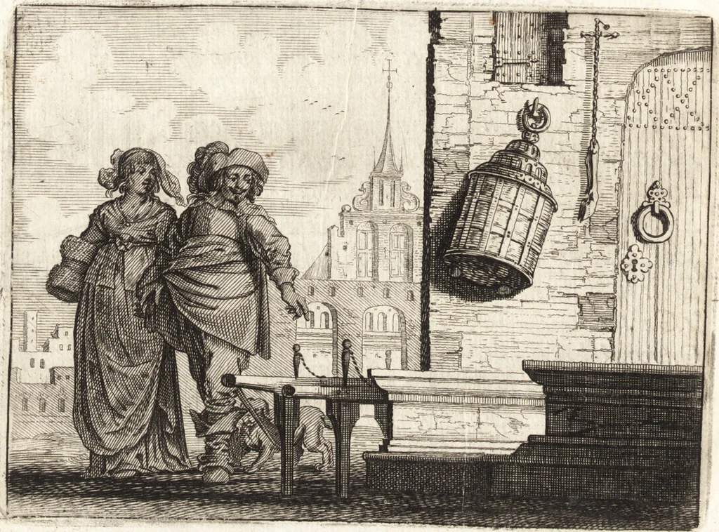 An illustration from Ian vander Veens Zinne-beelden, oft, Adams appel : verciert met seer aerdige const-plaeten : mitsgaders syne oude ende nieuwe ongemeene Bruydt-lofs, ende Zege-zangen, 1642, leaf 291