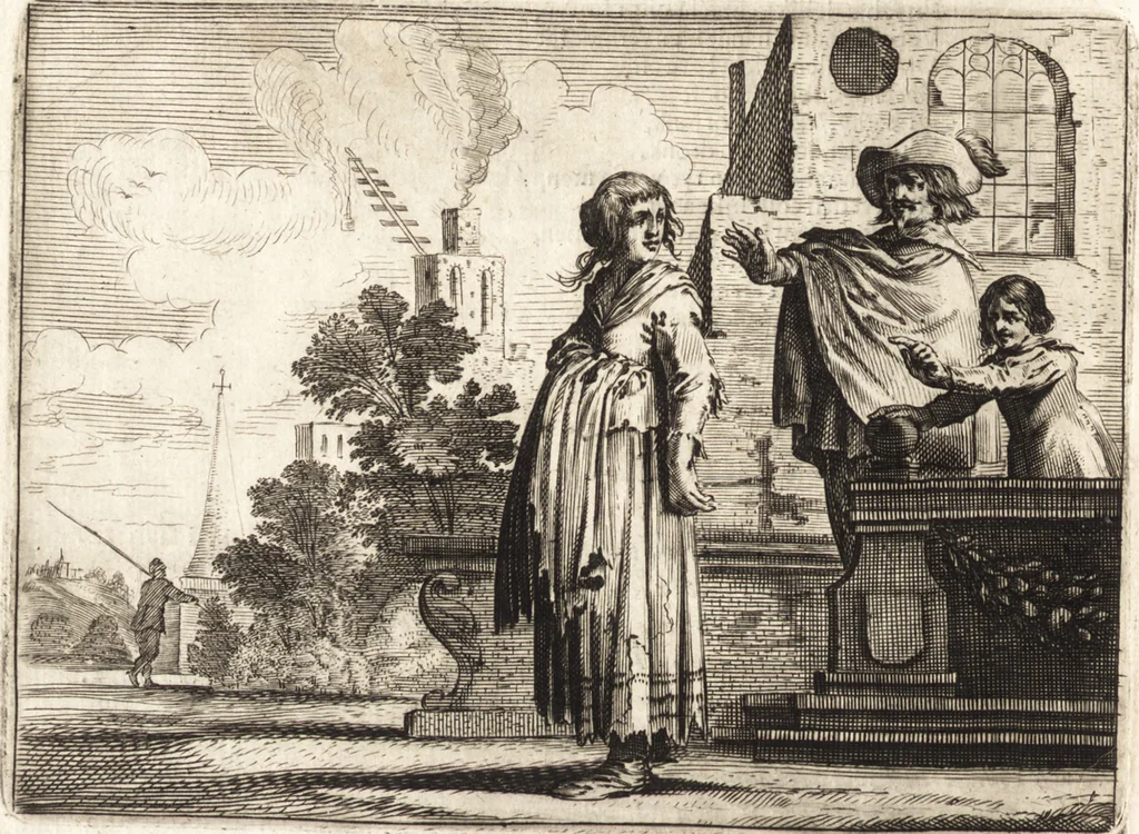 An illustration from Ian vander Veens Zinne-beelden, oft, Adams appel : verciert met seer aerdige const-plaeten : mitsgaders syne oude ende nieuwe ongemeene Bruydt-lofs, ende Zege-zangen, 1642, leaf 59