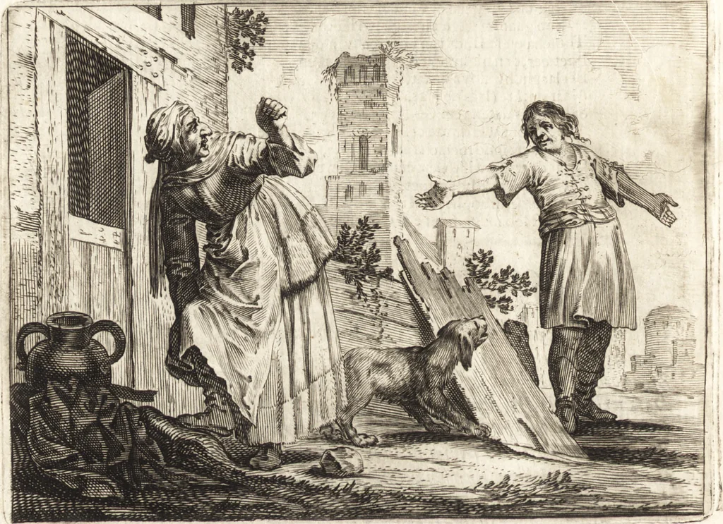 An illustration from Ian vander Veens Zinne-beelden, oft, Adams appel : verciert met seer aerdige const-plaeten : mitsgaders syne oude ende nieuwe ongemeene Bruydt-lofs, ende Zege-zangen, 1642, leaf 71