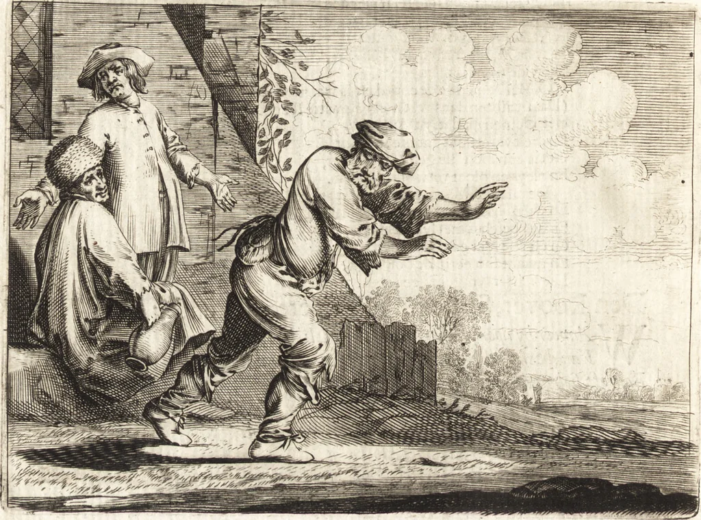 An illustration from Ian vander Veens Zinne-beelden, oft, Adams appel : verciert met seer aerdige const-plaeten : mitsgaders syne oude ende nieuwe ongemeene Bruydt-lofs, ende Zege-zangen, 1642, leaf 75