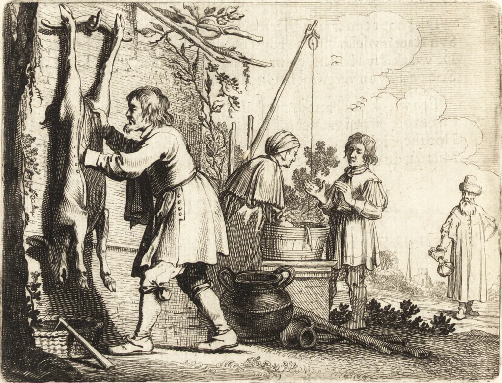 An illustration from Ian vander Veens Zinne-beelden, oft, Adams appel : verciert met seer aerdige const-plaeten : mitsgaders syne oude ende nieuwe ongemeene Bruydt-lofs, ende Zege-zangen, 1642, leaf 99