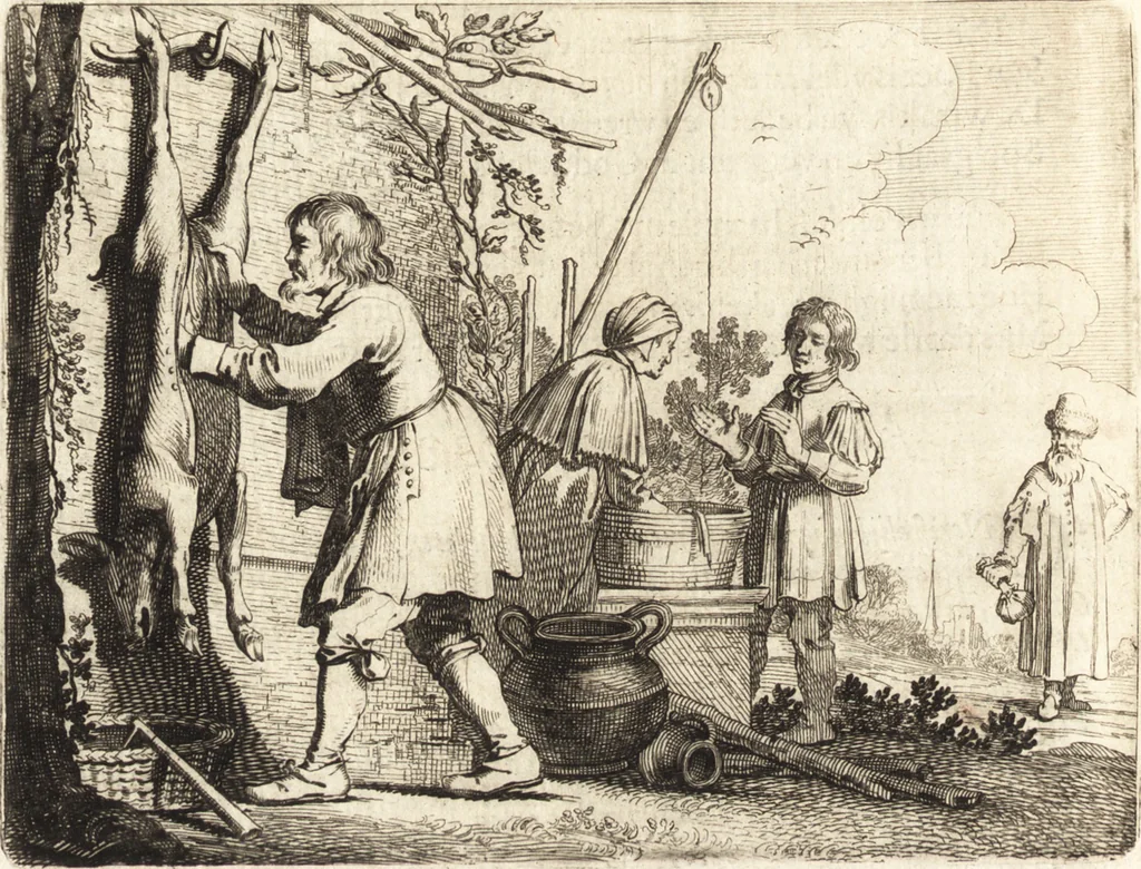 An illustration from Ian vander Veens Zinne-beelden, oft, Adams appel : verciert met seer aerdige const-plaeten : mitsgaders syne oude ende nieuwe ongemeene Bruydt-lofs, ende Zege-zangen, 1642, leaf 101