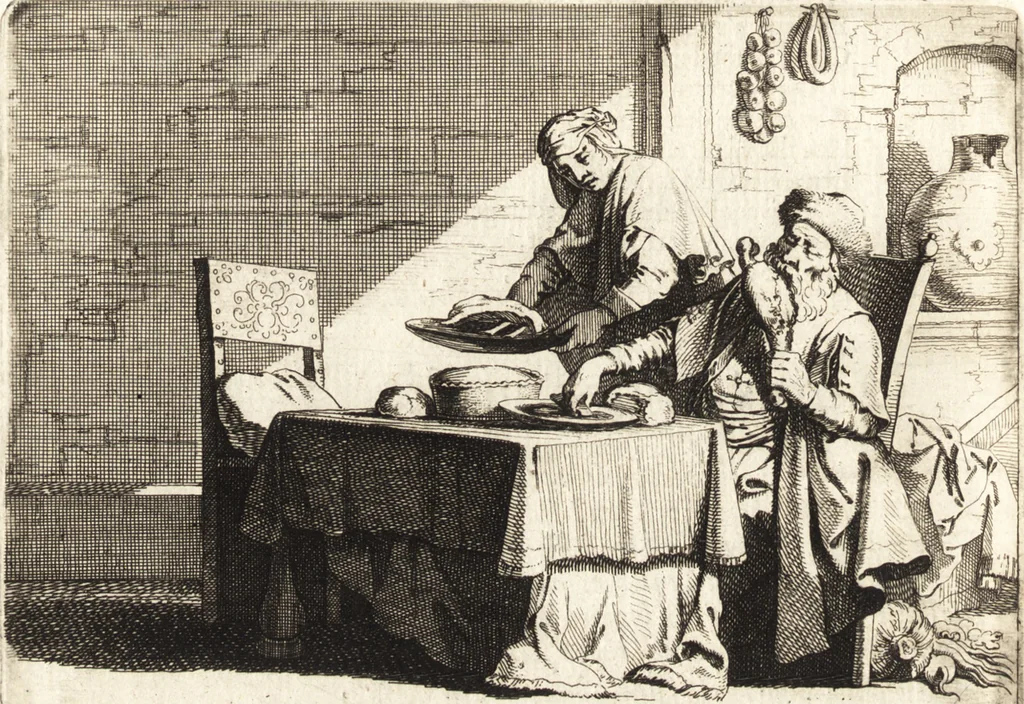 An illustration from Ian vander Veens Zinne-beelden, oft, Adams appel : verciert met seer aerdige const-plaeten : mitsgaders syne oude ende nieuwe ongemeene Bruydt-lofs, ende Zege-zangen, 1642, leaf 105