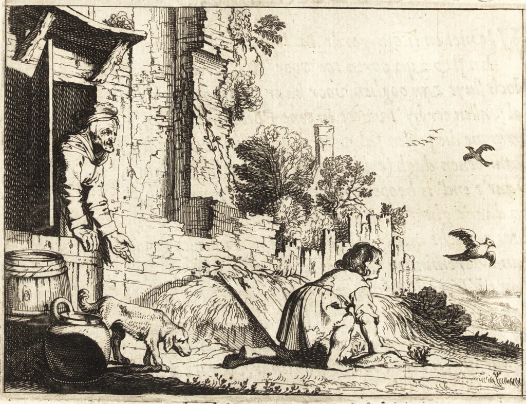 An illustration from Ian vander Veens Zinne-beelden, oft, Adams appel : verciert met seer aerdige const-plaeten : mitsgaders syne oude ende nieuwe ongemeene Bruydt-lofs, ende Zege-zangen, 1642, leaf 117
