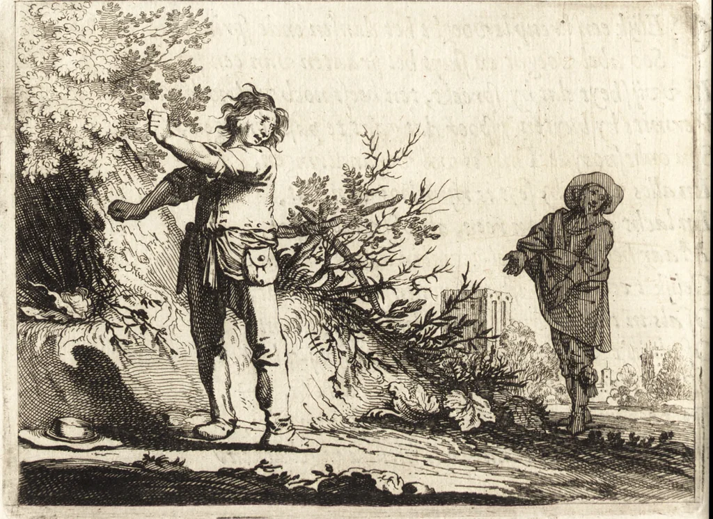 An illustration from Ian vander Veens Zinne-beelden, oft, Adams appel : verciert met seer aerdige const-plaeten : mitsgaders syne oude ende nieuwe ongemeene Bruydt-lofs, ende Zege-zangen, 1642, leaf 141