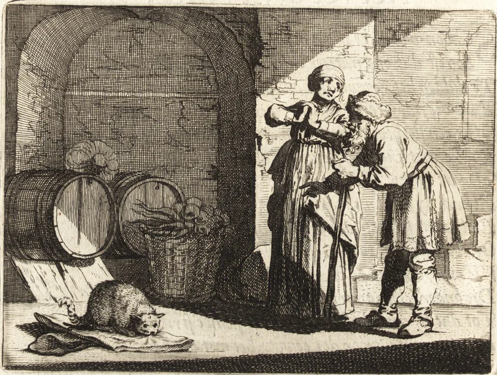 An illustration from Ian vander Veens Zinne-beelden, oft, Adams appel : verciert met seer aerdige const-plaeten : mitsgaders syne oude ende nieuwe ongemeene Bruydt-lofs, ende Zege-zangen, 1642, leaf 147