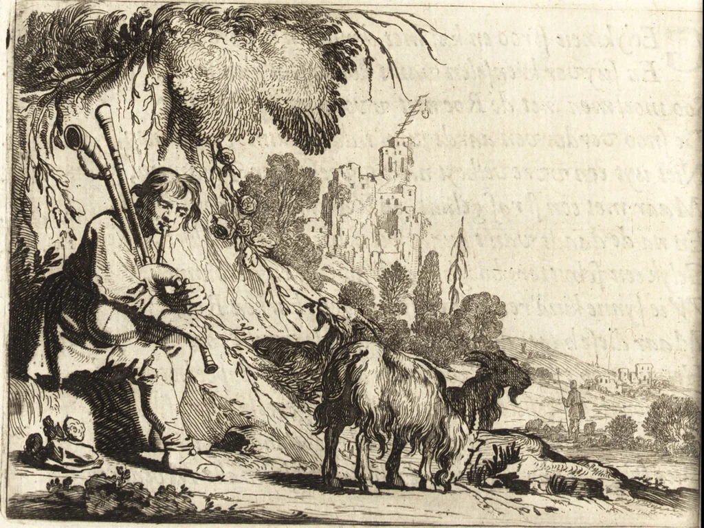 An illustration from Ian vander Veens Zinne-beelden, oft, Adams appel : verciert met seer aerdige const-plaeten : mitsgaders syne oude ende nieuwe ongemeene Bruydt-lofs, ende Zege-zangen, 1642, leaf 153