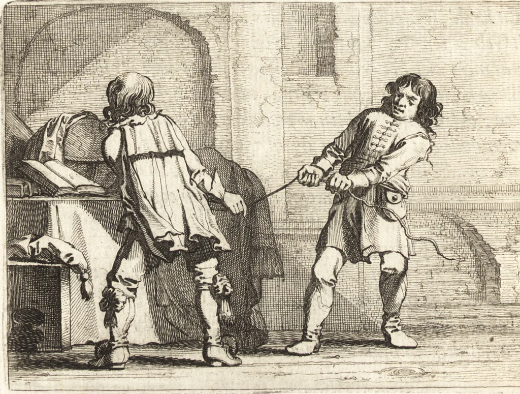 An illustration from Ian vander Veens Zinne-beelden, oft, Adams appel : verciert met seer aerdige const-plaeten : mitsgaders syne oude ende nieuwe ongemeene Bruydt-lofs, ende Zege-zangen, 1642, leaf 215