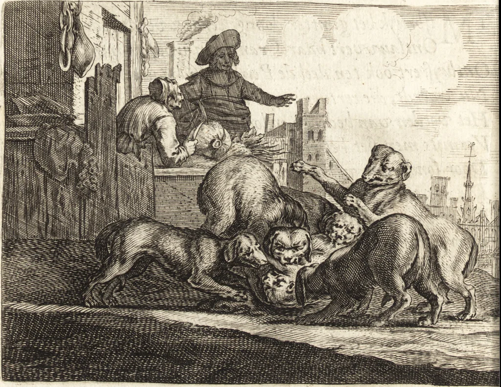An illustration from Ian vander Veens Zinne-beelden, oft, Adams appel : verciert met seer aerdige const-plaeten : mitsgaders syne oude ende nieuwe ongemeene Bruydt-lofs, ende Zege-zangen, 1642, leaf 221