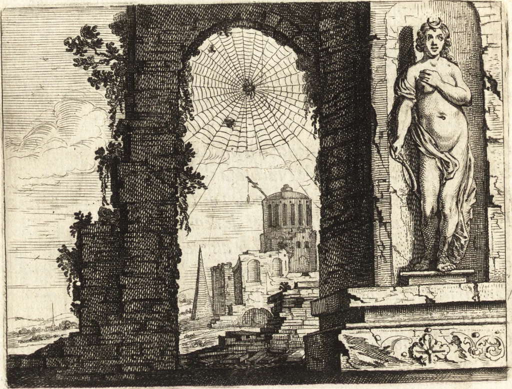 An illustration from Ian vander Veens Zinne-beelden, oft, Adams appel : verciert met seer aerdige const-plaeten : mitsgaders syne oude ende nieuwe ongemeene Bruydt-lofs, ende Zege-zangen, 1642, leaf 257