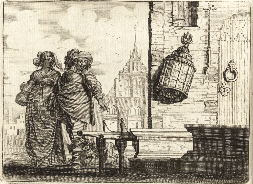 An illustration from Ian vander Veens Zinne-beelden, oft, Adams appel : verciert met seer aerdige const-plaeten : mitsgaders syne oude ende nieuwe ongemeene Bruydt-lofs, ende Zege-zangen, 1642, leaf 293