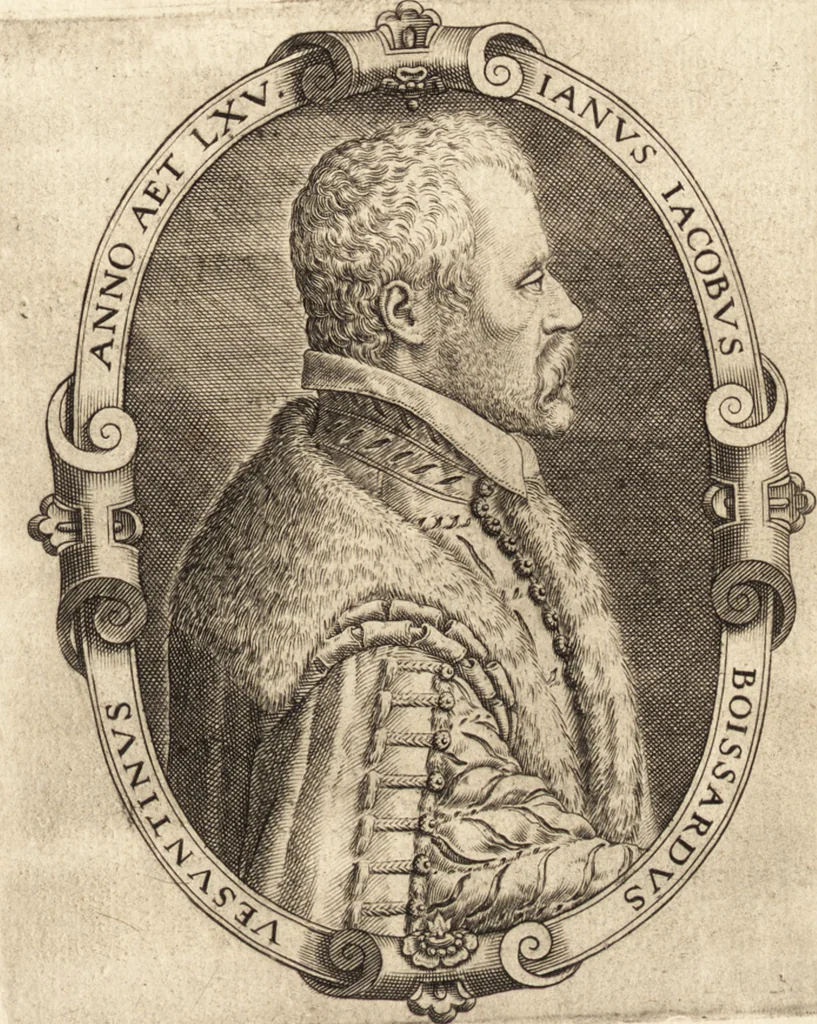 An illustration from Icones qvinqvaginta virorvm illustrium, doctrina & eruditione praestantium, 1597, leaf 10