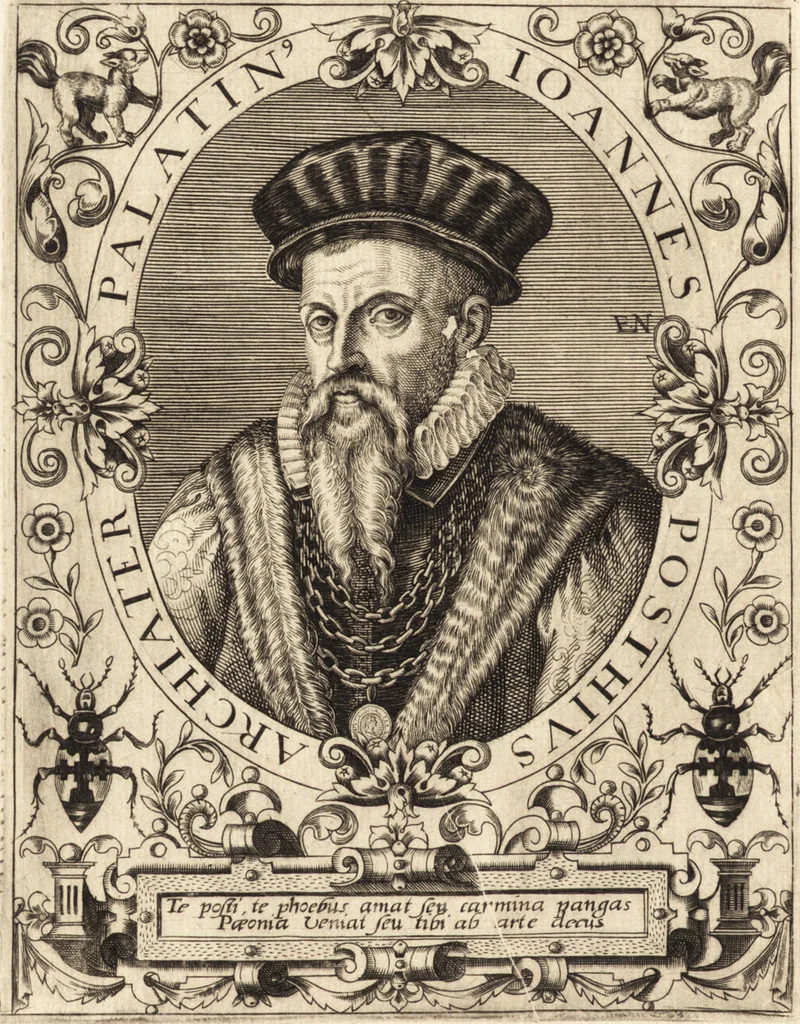 An illustration from Icones qvinqvaginta virorvm illustrium, doctrina & eruditione praestantium, 1597, leaf 17