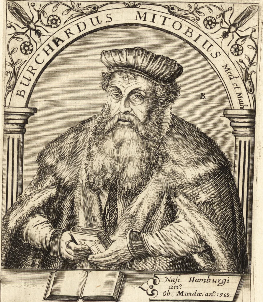 An illustration from Icones qvinqvaginta virorvm illustrium, doctrina & eruditione praestantium, 1597, leaf 189