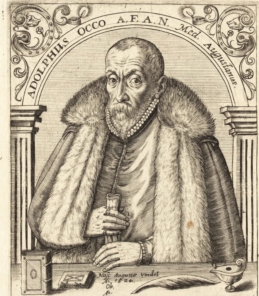 An illustration from Icones qvinqvaginta virorvm illustrium, doctrina & eruditione praestantium, 1597, leaf 371