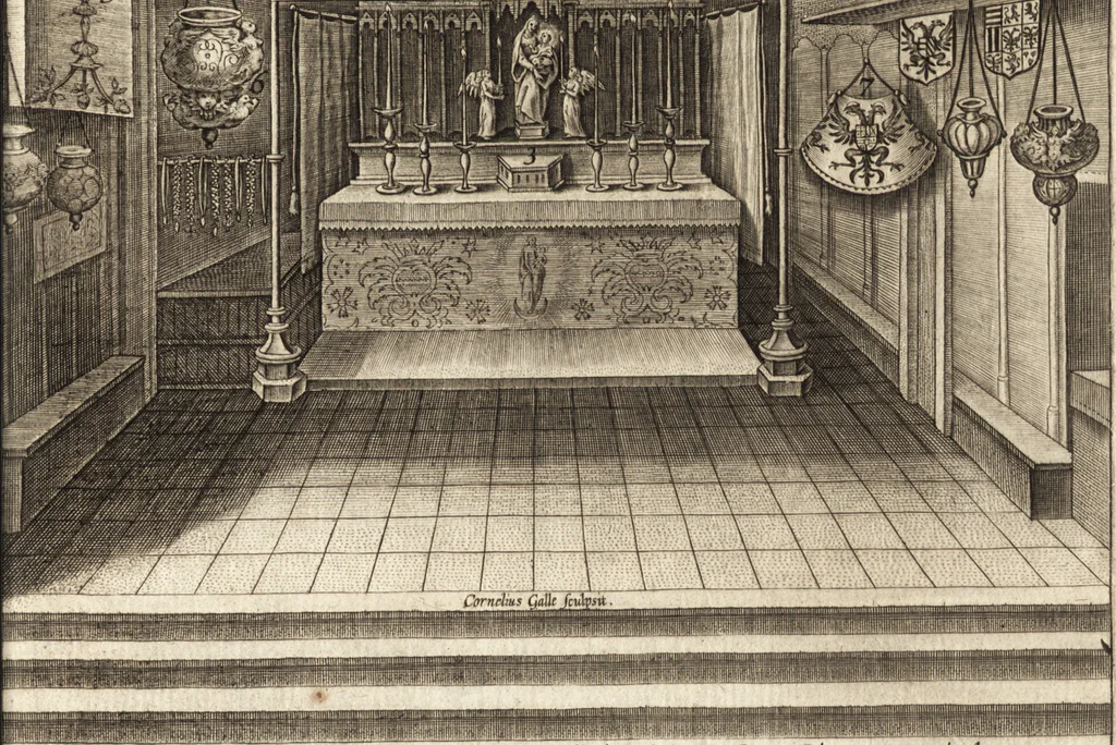 An illustration from I. LipsI Diva Virgo Hallensis : beneficia eius & miracvla fide atque ordine descripta, 1605, leaf 26