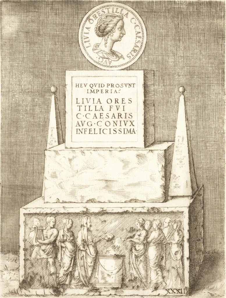 An illustration from Le imagini delle donne avgvste intagliate in istampa di rame : con le vite, et ispositioni di Enea Vico : sopra i riversi delle loro medaglie antiche, 1557, leaf 147