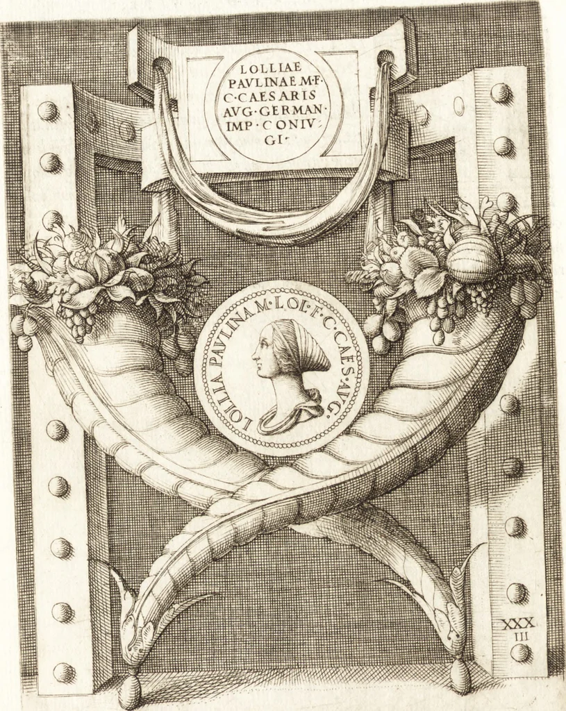 An illustration from Le imagini delle donne avgvste intagliate in istampa di rame : con le vite, et ispositioni di Enea Vico : sopra i riversi delle loro medaglie antiche, 1557, leaf 149